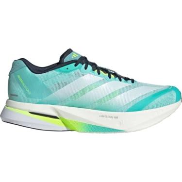 Imagem de Adidas Tênis de corrida masculino Adizero Boston 13, Flash Aqua/Branco/Limão Lúcido, 45