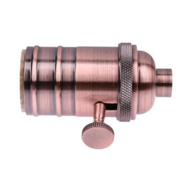 Imagem de Suporte De Lâmpada Edison DIY De Cobre Base E27 Com Interruptor Tomada