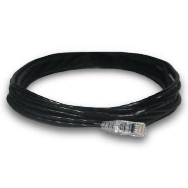 Imagem de Cabo de Rede Ethernet 5 Metros 5m Preto CAT5e UTP com RJ45 Crimpado Te