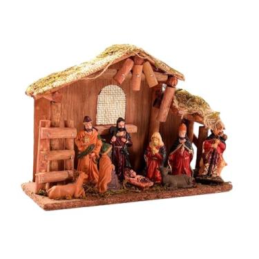 Imagem de Ｂｅｓｇａ Decoração de presépio de Natal, enfeite de nascimento de Jesus, decoração artesanal para a temporada de festas, coleção de tradicional de resina