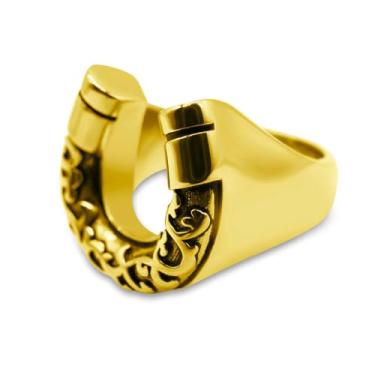 Imagem de Izpack Anel aberto vintage em forma de ferradura em U para mulheres e homens, flores gravadas, geométricas, ajustáveis, ajuste confortável, moda, aniversário, amizade, joias, Adjustable, Cobre, Sem