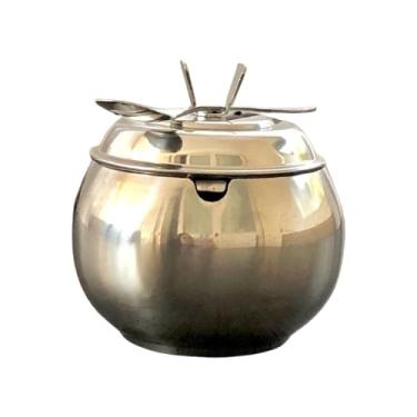 Imagem de Açucareiro de Aço Inox com Colher – Tampa com Vedação – Ideal para Sal, Açúcar e Condimentos