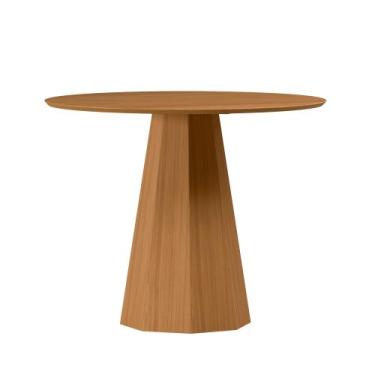 Imagem de Mesa de Jantar Redonda para 4 Lugares Tampo em Mdf 1,00m Isis Ypê - Ne