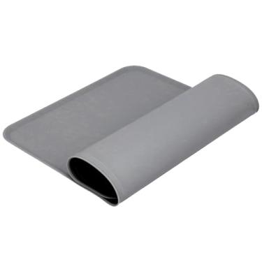 Imagem de Tapete de Silicone à Prova de Vazamento Tapete de Alimentação de Animais de Estimação -, Sem Deslizamento, Placem de Borda Elevada para Tigelas e Pratos - Lavadora de Louça Segura (Cinza)