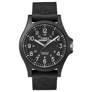 Imagem de Timex Relógio masculino Expedition Acadia de 40 mm, Preto/Preto/Preto/Couro, Clássico