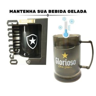 Imagem de Caneca Copo Gel 300Ml Preto Isolante Térmico Chopp Cerveja - Brasfoot