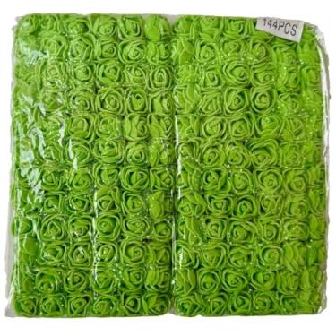 Imagem de kit 144 Mini Florzinhas Rosas Artificiais de para Lembrancinha Flores Artificiais(2 Pacote - Com 288 UND,Chartreuse)