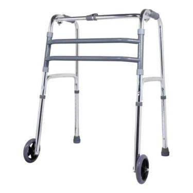 Imagem de Andador D10 Em Alumínio 3 em 1 3 Barras Até 130 Kg + Par de Rodas - De