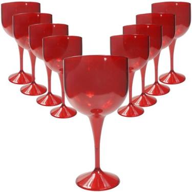 Imagem de 12 Taça de Acrílico Gin Tônica Drink 500ml vermelha lisa - JLK PLASTIC