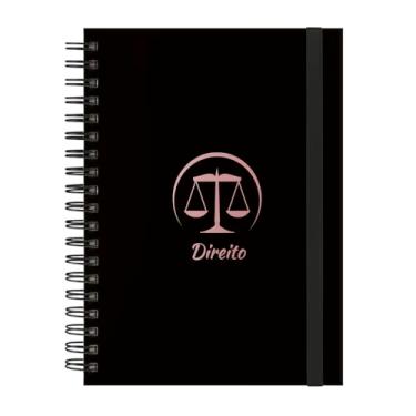 Imagem de Caderno Colegial Plus 12 Matérias Profissões Direito (Preto e Rosê)