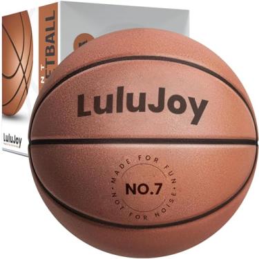 Imagem de Basquete silencioso, basquete interno para drible silencioso (tamanho oficial 7), ranhuras reais - espuma profissional atualizada, bolas de basquete sem ar para drible interno - salto alto - pronto