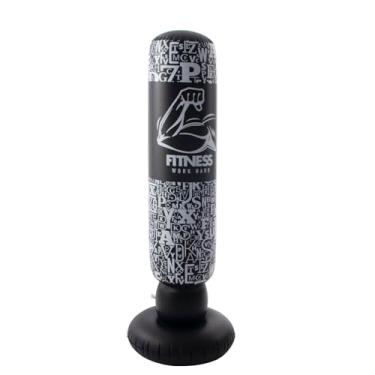 Imagem de DIMAR GARDEN Saco de pancadas inflável para crianças, saco de boxe de 164 cm para prática de karatê e taekwondo, preto