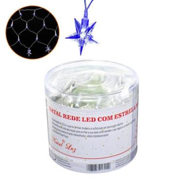 Imagem de Pisca Pisca Natal Rede Estrela Led Azul 120 Lâmpadas 220V
