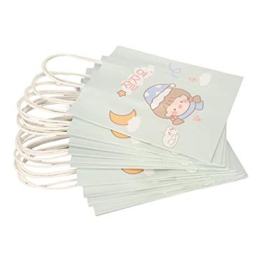 Imagem de Sacos de presente de desenho animado Mini sacolas de presente reutilizáveis ​​com alças de grande capacidade Kraft Paper Sacos de presente para aniversário de Natal de Ação de (Tipo 2)