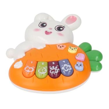 Imagem de Generic Brinquedo de Piano Eletrônico de Desenho Animado, Bateria Baby Pianboard Toyboard Botões Flexíveis Sons Engraçados Desenvolvem Efeitos de Luz de Capacidade Cognitiva para Clube (Laranja)