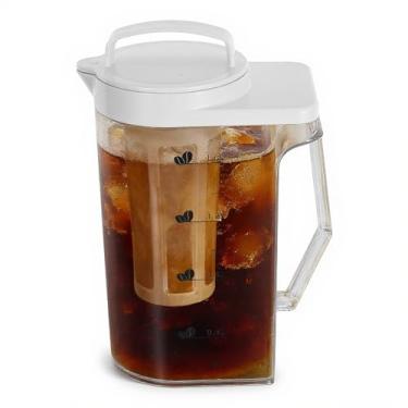 Imagem de JECOMPRIS Jarro de café de 1600 ml: cafeteira fria com balança - máquina de chá para escritório em casa, ao ar livre