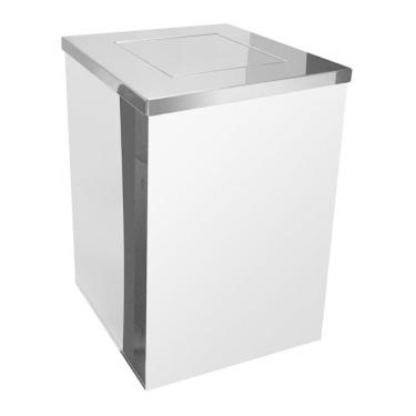 Imagem de Lixeira Quadrada 100 L Em Aço Inox Com Tampa Basculante