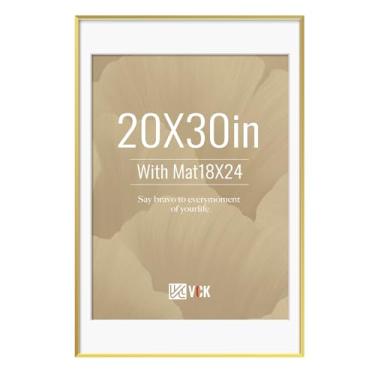 Imagem de VCK Moldura dourada para pôster de 50 x 76 cm, moldura de alumínio – exibe pôsteres de 45 x 61 cm com tapete ou 50 x 76 cm sem, montagem na parede, decoração de casa para sala de estar, escritório
