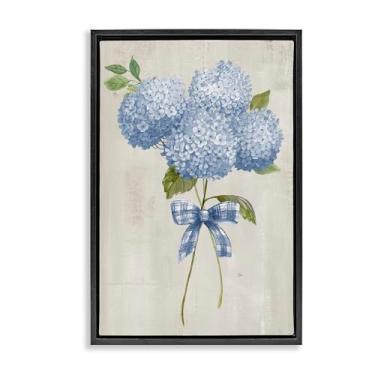 Imagem de Stupell Industries Hortênsia amarrada com um laço preto moldura flutuante arte de parede design por Nan, 25 x 17