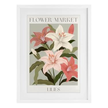 Imagem de Stupell Industries Impressão emoldurada branca sob vidro de lírios do mercado de flores por Courtney Haley, 50 x 35 cm
