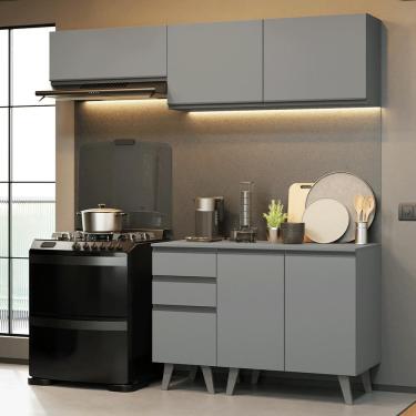 Imagem de Armário de Cozinha Compacta 200cm Cinza Nice Madesa 06