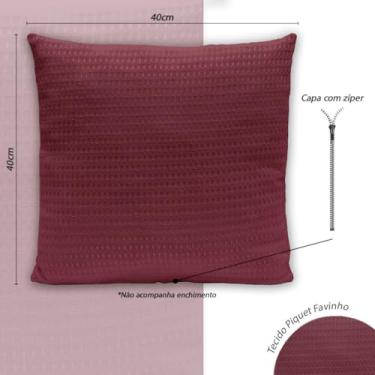 Imagem de Capa de Almofada Avulsa Piquet Favinho 40x40cm C/Zíper (VINHO)