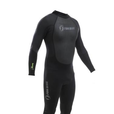 Imagem de Fun Dive Roupa de Mergulho, Neoprene 1,5mm, Preto, Manga Longa, Unissex, com Zíper YKK, Joelheiras Supratex, para Mergulho, Pesca Sub e Kite Surf (Médio)