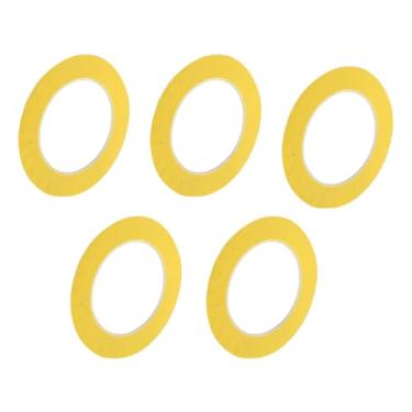 Imagem de Edinstry 5 peças de fita adesiva de 0,1 polegada x 52,5 metros, fita adesiva de pintura de fácil remoção para pintura, etiquetagem e artesanato DIY, papel crepe, aderência média, sem resíduos, fita