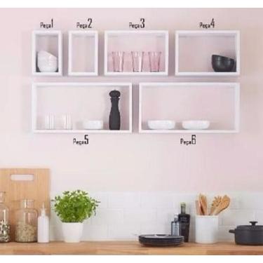 Imagem de Kit De Nichos 6 Peças Mdf Branco Decoração - B&D Arte e Decoração
