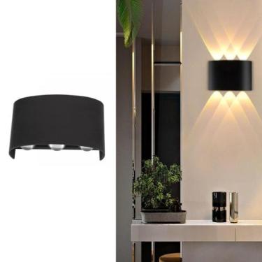 Imagem de Arandela Meia Lua Frisada Parede Externa Interna Led 6w Facho Triplo B