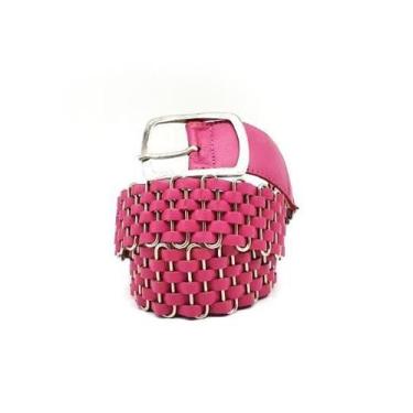 Imagem de Cinto feminino trançado com metal vestido moda CLC234 - Barão do Couro