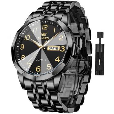 Imagem de Relógio OLEVS, vestido de negócios masculino, quartzo analógico, aço i