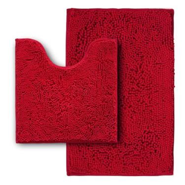 Imagem de Conjunto de tapetes de banheiro Flotstiga, tapete de banho de chenille