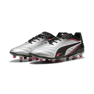 Imagem de PUMA Tênis de futebol unissex King Pro Fg/Ag, Puma Silver Puma Black Sun Struck Puma Branco, 48.5 EU