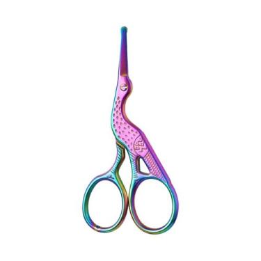 Imagem de Tesoura Profissional De Aço Inoxidável Para Cabelo Facial, Bigode, Nar