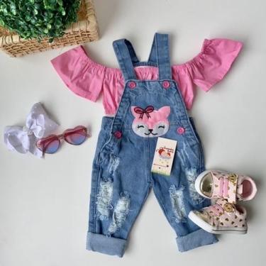 Imagem de Jardineira Jeans Raposinha - Joaninha Baby, SEM BLUSA, 03 ANOS