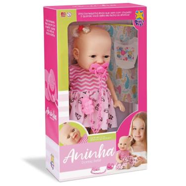 Imagem de Boneca Aninha Dorme Bebê Divertoys 8164
