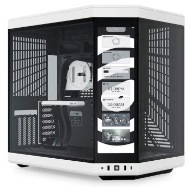 Imagem de Gabinete Gamer Aquário Hyte Y70 Touch Infinite Panda - Tela Touch 15 - Cabo Riser - E-ATX