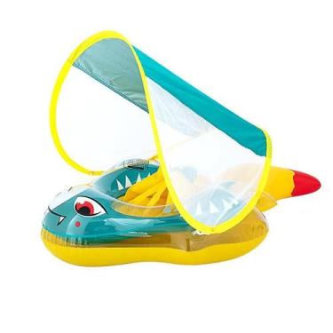 Imagem de Anel de bebê deitado, flutuador de natação para piscina, com dossel re