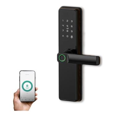 Imagem de Fechadura Biometrica Inteligente A Prova D'água Wifi Tuya Preto BlackPiano