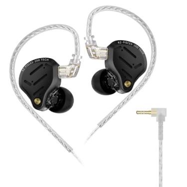 Imagem de KZ Fones de ouvido para monitores intra-auriculares Peixes, driver dinâmico duplo IEM com 4 interruptores de afinação, clareza em todas as frequências, som estéreo, fones de ouvido confortáveis com