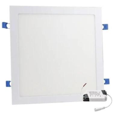 Imagem de Plafon Painel Led 25W 24W Embutir Quadrado - Branco Quente - Al-Mare
