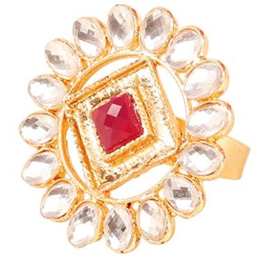 Imagem de Touchstone Anel de dedo de joias de designer indiano Bollywood para mulheres.