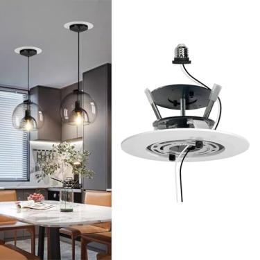 Imagem de C4LIF Kit de conversão de luz de lata embutida de 1,5 cm para luminária de teto, pingente e luminária suspensa e luzes de ventilador. Ideal para cozinha, sala de estar, ilha, sala de jantar, 1 pacote