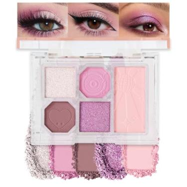 Imagem de FERLYHR Paleta de sombras de 5 cores fosca, duocromática, mistura aveludada de baixa saturação, maquiagem esfumaçada do dia para a noite, sombra hipoalergênica de longa duração (#4, 1 unidade (pacote