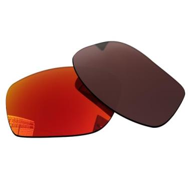 Imagem de Acefrog Lentes de reposição polarizadas de 1,5 mm para óculos de sol Oakley Conductor 8 OO4107, material atualizado, resistente a impactos - espelhado polarizado vermelho fogo - 1,5 mm