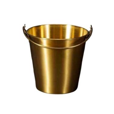 Imagem de balde de vinho Balde de gelo aço inoxidável 304, lanche, bar, restaurante, balde pelota para festa casamento Refrigerador de cerveja(Gold)