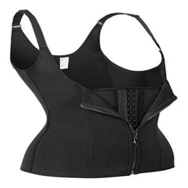 Imagem de Cinta Modeladora Dupla Compressão Redutor Ziper Cor:Preto Tamanho:G - 