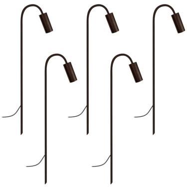 Imagem de Kit 5 Balizadores Espeto Luminária Jardim Escada Marrom 80Cm