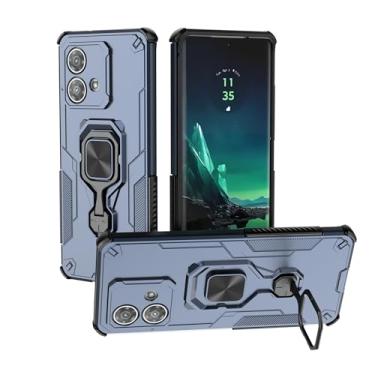 Imagem de SORAKA Capa para Motorola Edge 40 Neo com suporte metálico giratório de 360 graus peça de ferro magnética para suporte magnético para telefone de carro